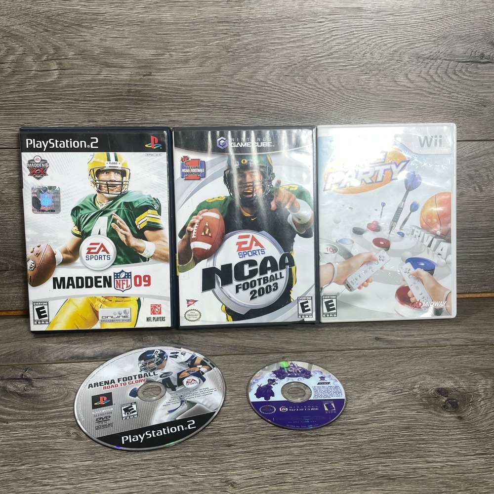 EA Sports Video Game Bundle Wii Gamecube PS2 5 Games Madden NCAA Tak Game Party